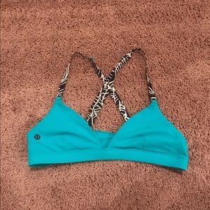 lululemon swim suit bikini top blue and black